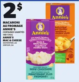 Provigo ANNIE'S MAC & CHEESE, 149-170 G offer
