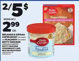 Provigo BETTY CROCKER SUPERMOIST CAKE MIX OR FROSTINGS, 340-450 G offer