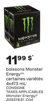 Provigo BOISSONS MONSTER ENERGY, 4x473 mL† offer