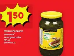 Maxi RELISH VERTE SUCRÉE SANS NOM | SWEET GREEN RELISH, 375 mL offer