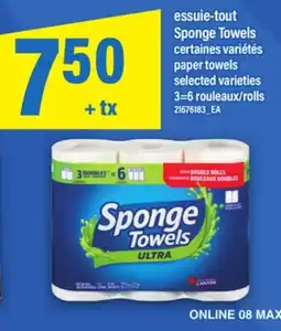 Maxi ESSUIE-TOUT SPONGE TOWELS ROULEAUX, 3=6 rouleaux | paper towels rolls offer