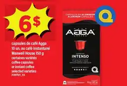 Maxi capsules de café Agga 10 un. ou café instantané Maxwell House 150 g offer