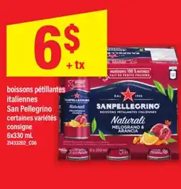 Maxi BOISSONS PÉTILLANTES ITALIENNES SAN PELLEGRINO, 6x330 mL offer