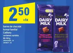Maxi BARRES DE CHOCOLAT FORMAT FAMILIAL CADBURY, 80-100 G offer