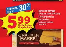 Maxi BARRES DE FROMAGE, 400 G OU RÂPÉ 250-320 G offer