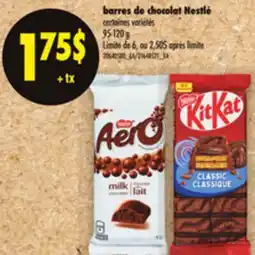 Maxi BARRES DE CHOCOLAT NESTLÉ, 95-120 G offer
