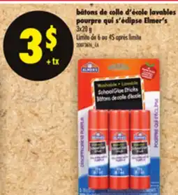 Maxi BÂTONS DE COLLE D'ÉCOLE LAVABLES POURPRE QUI S'ÉCLIPSE ELMER'S, 3X20 G offer