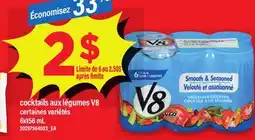 Maxi COCKTAILS AUX LÉGUMES V8, 6x156 mL offer