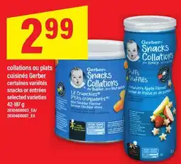Maxi COLLATIONS OU PLATS CUISINÉS GERBER | SNACKS OR ENTRÉES, 42-187 G offer