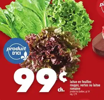 Marche Ami LAITUE EN FEUILLES ROUGES, VERTES OU LAITUE ROMAINE offer