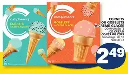 Marché Bonichoix COMPLIMENTS ICE CREAM CONES OR CUPS offer
