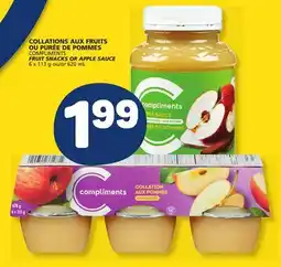 Marché Bonichoix COMPLIMENTS FRUIT SNACKS OR APPLE SAUCE offer