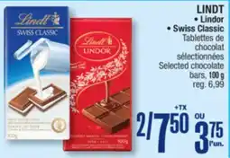 Jean Coutu LINDT Lindor, Swiss Classic Selected chocolate bars offer