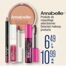 Jean Coutu ANNABELLE Selected makeup products offer