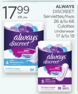 Proxim ALWAYS DISCREET Pads Underwear offer