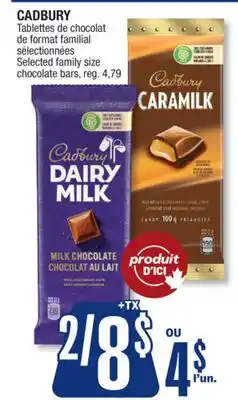 Jean Coutu CADBURY Selected family size chocolate bars offer