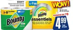 Jean Coutu BOUNTY Selected paper towels offer