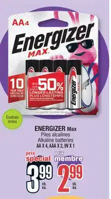 Jean Coutu ENERGIZER Max Alkaline batteries offer