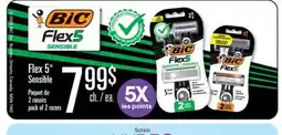 Jean Coutu BIC Flex 5 Sensible pack of 2 razors offer