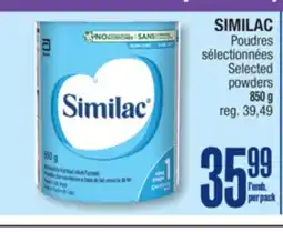 Jean Coutu SIMILAC Selected powders offer