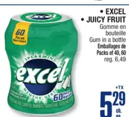 Jean Coutu EXCEL, JUICY FRUIT Gum in a bottle offer
