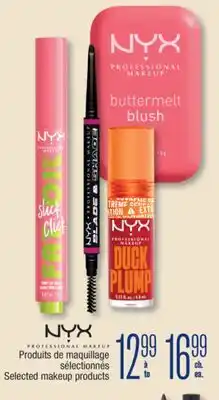 Jean Coutu NYX Selected makeup products offer