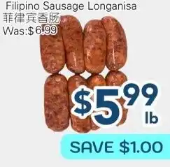 Oceans Fresh Food Market Filipino Sausage Longanisa offer
