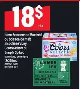 Maxi bière Brasseur de Montréal ou boisson de malt alcoolisée offer