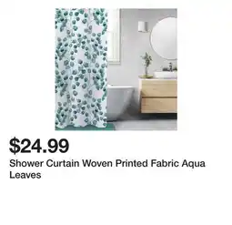 Wayfair Shower Curtain Woven Printed Fabric Aqua Leaves offer