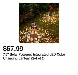 Wayfair 7.5'' Solar Powered Integrated LED Color Changing Lantern (Set of 2) offer