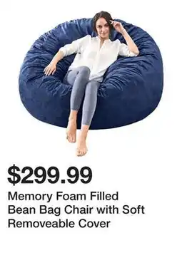 Wayfair Memory Foam Filled Bean Bag Chair with Soft Removeable Cover offer
