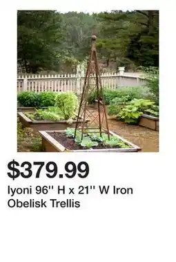 Wayfair Iyoni 96'' H x 21'' W Iron Obelisk Trellis offer