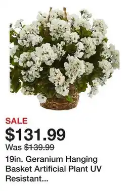 Wayfair 19in. Geranium Hanging Basket Artificial Plant UV Resistant (Indoor/Outdoor) offer
