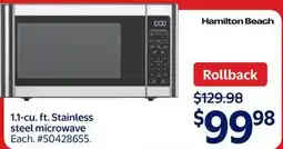 Walmart 1.1-cu. ft. Stainless steel microwave offer