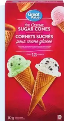 Walmart Great Value ice cream cups or sugar cones offer