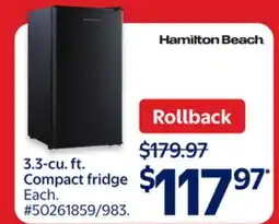Walmart 3.3-cu. ft. Compact fridge offer