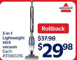 Walmart 3-in-1 Lightweight stick vacuum offer