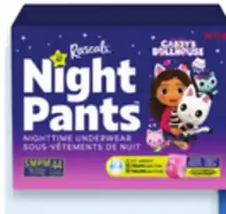 Walmart Rascals girls' Night Pants nighttime underwear offer