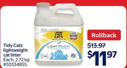 Walmart Tidy Cats Lightweight Cat Litter offer