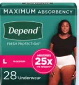 Walmart Depend incontinence products offer