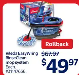 Walmart Vileda EasyWring RinseClean mop system offer