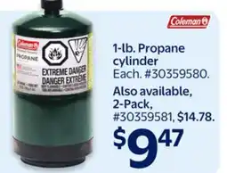 Walmart 1-lb. Propane cylinder offer