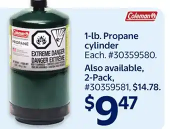 Walmart 1-lb. Propane cylinder offer