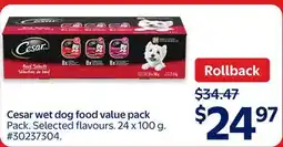 Walmart Cesar wet dog food value pack offer