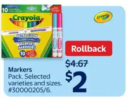 Walmart Markers offer