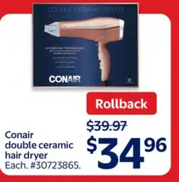 Walmart Conair double ceramic hair dryer offer