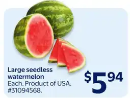 Walmart Large seedless watermelon offer