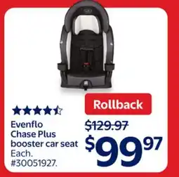 Walmart Evenflo Chase Plus Booster Car Seat offer