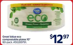 Walmart Great Value eco compostable plates 10 offer