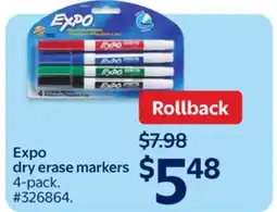Walmart Expo dry erase markers offer